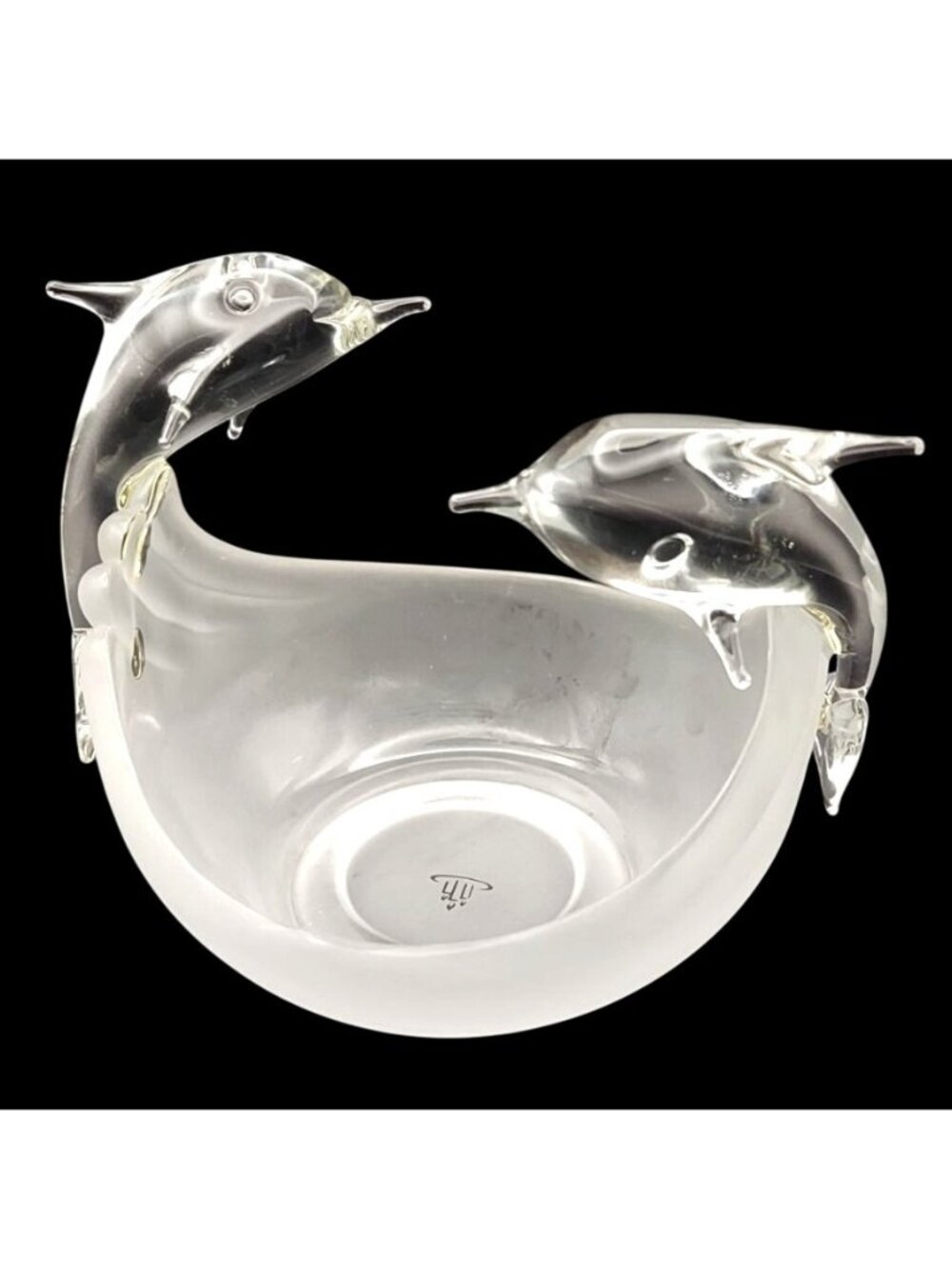 Partylite Jump For Joy Dolphin Frosted Glass Votive Candle Holder P8526 Retired